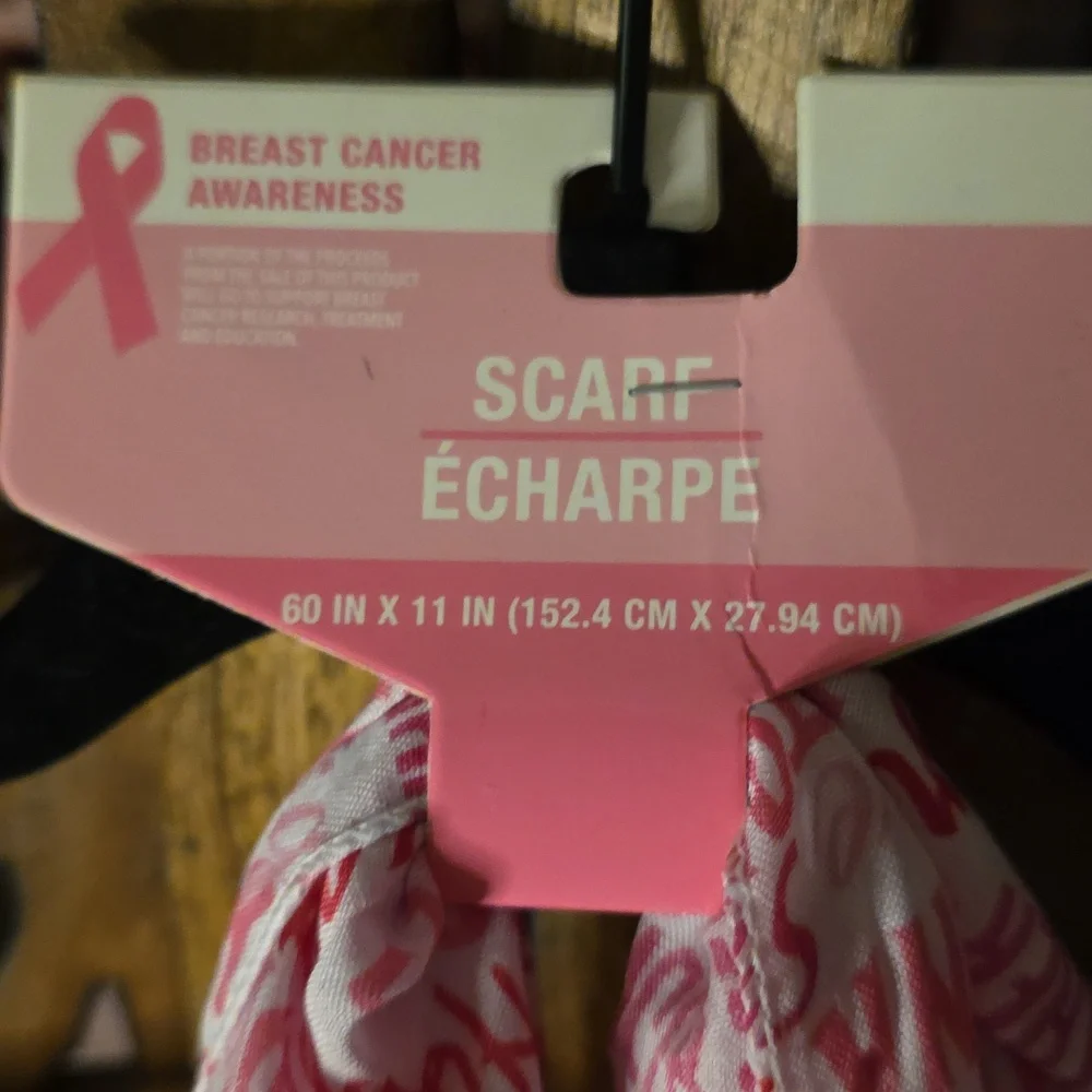 Pink and White Women's Scarf - Picture 2 of 3